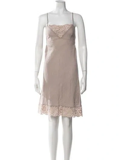 Pre-owned Dosa Lace Pattern Midi Length Dress In Brown