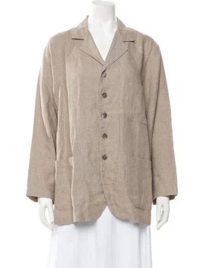 Pre-owned Dosa Linen Coat In Neutrals