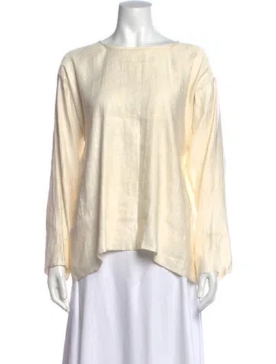 Pre-owned Dosa Linen Crew Neck Top In Neutrals