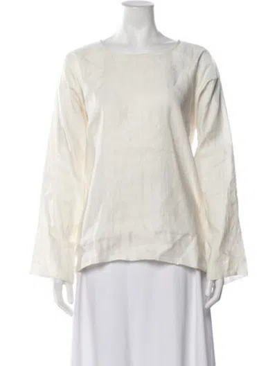 Pre-owned Dosa Linen Crew Neck Top In Neutrals