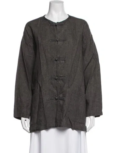Pre-owned Dosa Linen Jacket In Grey