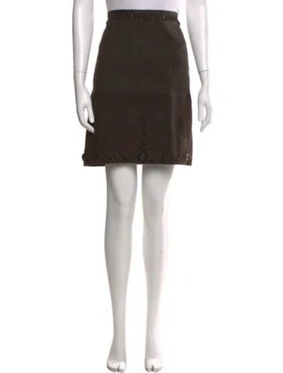 Pre-owned Dosa Linen Knee-length Skirt In Brown