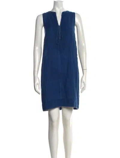Pre-owned Dosa Linen Mini Dress In Blue