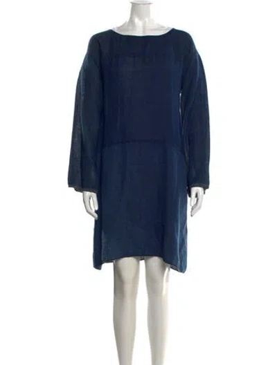 Pre-owned Dosa Linen Mini Dress In Blue