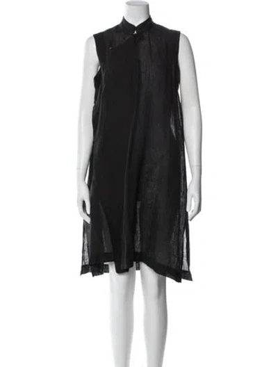 Pre-owned Dosa Linen Mini Dress In Gray