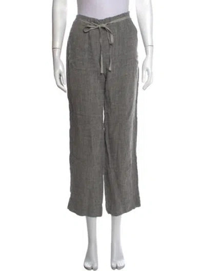 Pre-owned Dosa Linen Straight Leg Pants In Grey