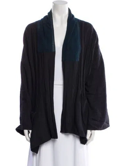 Pre-owned Dosa Linen Striped Jacket In Blue