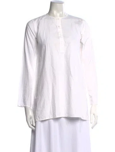 Pre-owned Dosa Long Sleeve Top In White