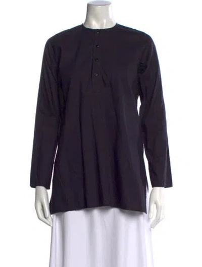 Pre-owned Dosa Long Sleeve Tunic In Blue
