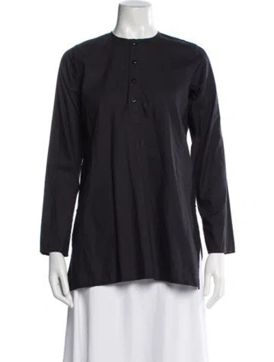 Pre-owned Dosa Long Sleeve Tunic In Blue