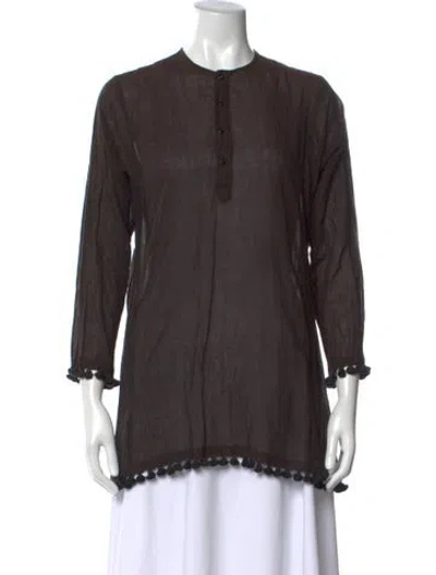 Pre-owned Dosa Long Sleeve Tunic In Brown