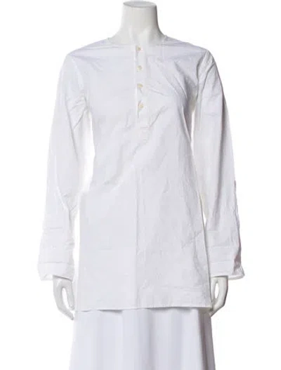 Pre-owned Dosa Long Sleeve Tunic In White