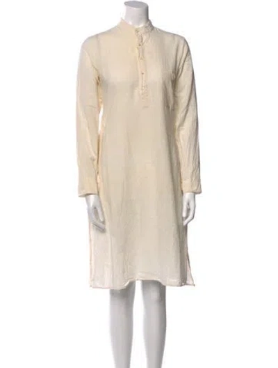 Pre-owned Dosa Mock Neck Knee-length Dress In Neutral