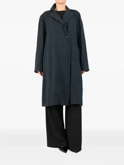 Pre-owned Dosa Notched-lapels Coat In Blue