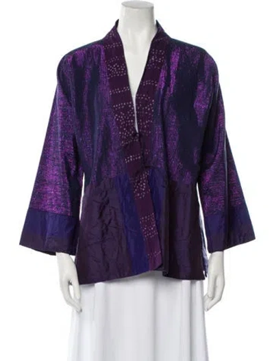 Pre-owned Dosa Paisley Print Evening Jacket In Purple