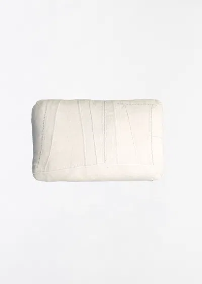Dosa Patched Lunghi Selvedge Pillow In White