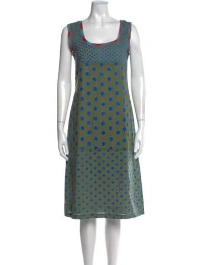 Pre-owned Dosa Polka Dot Print Midi Length Dress In Multi