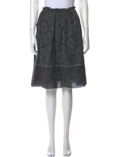 Pre-owned Dosa Printed Knee-length Skirt In Gray