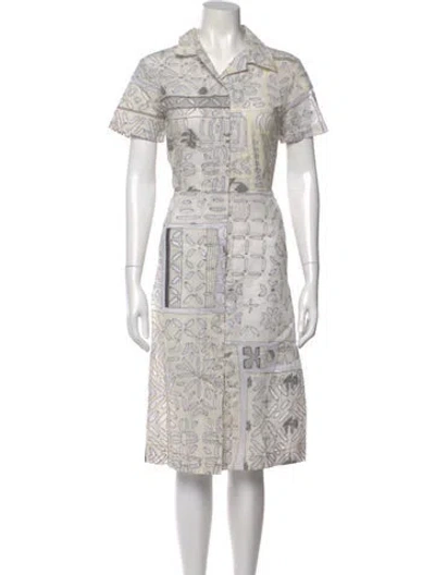 Pre-owned Dosa Printed Midi Length Dress In Multi