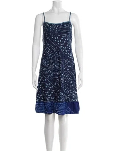 Pre-owned Dosa Printed Mini Dress In Blue