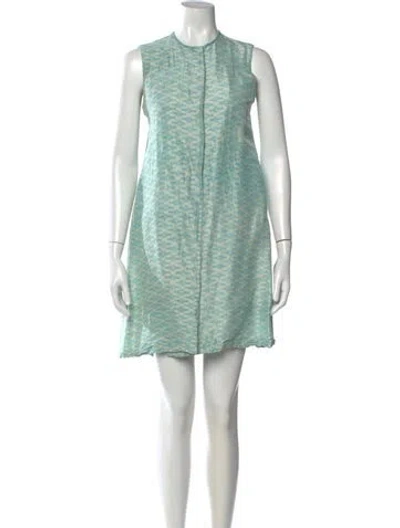 Pre-owned Dosa Printed Mini Dress In Green