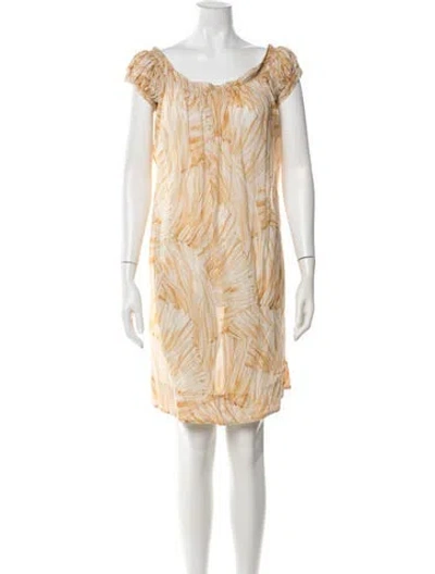 Pre-owned Dosa Printed Mini Dress In Yellow