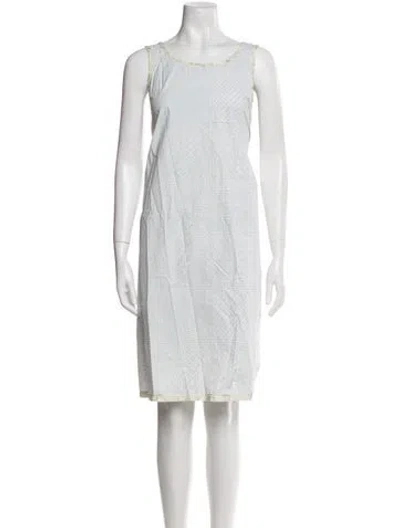 Pre-owned Dosa Scoop Neck Knee-length Dress In White