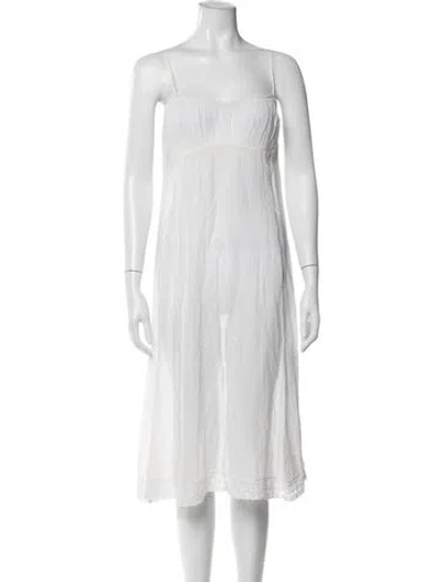 Pre-owned Dosa Scoop Neck Midi Length Dress In Neutral