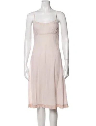 Pre-owned Dosa Scoop Neck Midi Length Dress In Pink