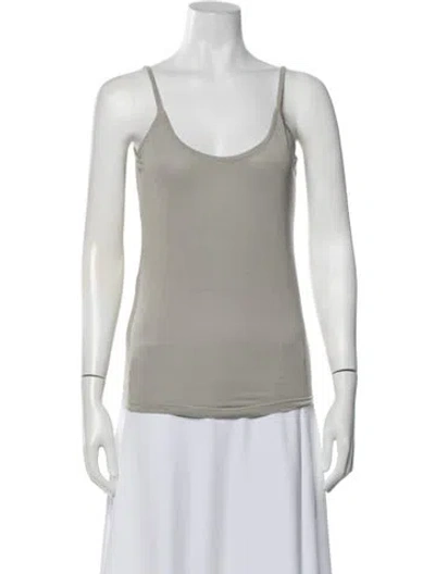 Pre-owned Dosa Scoop Neck Sleeveless Top In Grey