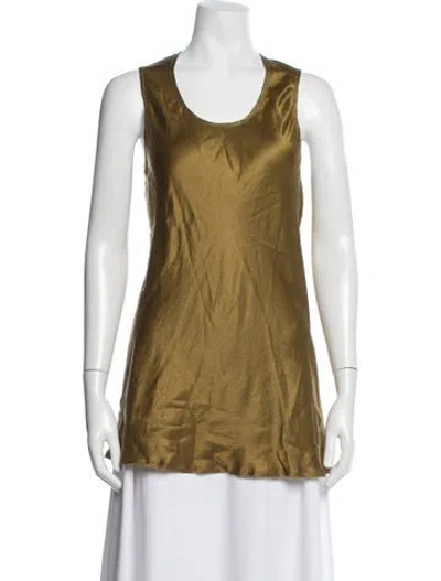 Pre-owned Dosa Scoop Neck Sleeveless Top In Yellow