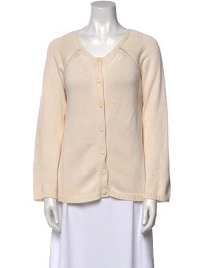 Pre-owned Dosa Scoop Neck Sweater In Neutral