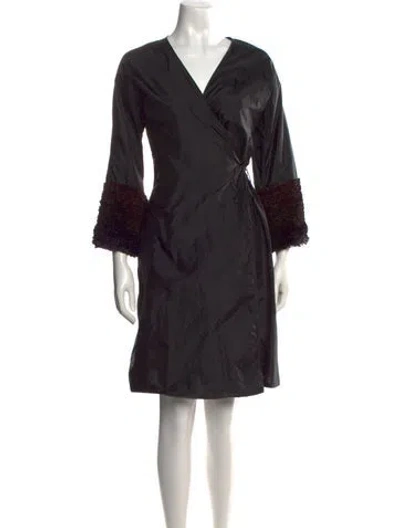 Pre-owned Dosa Silk Knee-length Dress In Black