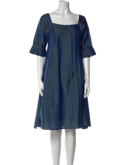 Pre-owned Dosa Silk Knee-length Dress In Blue