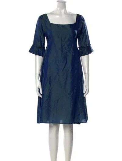 Pre-owned Dosa Silk Knee-length Dress In Blue