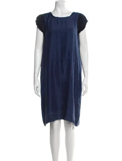 Pre-owned Dosa Silk Knee-length Dress In Blue