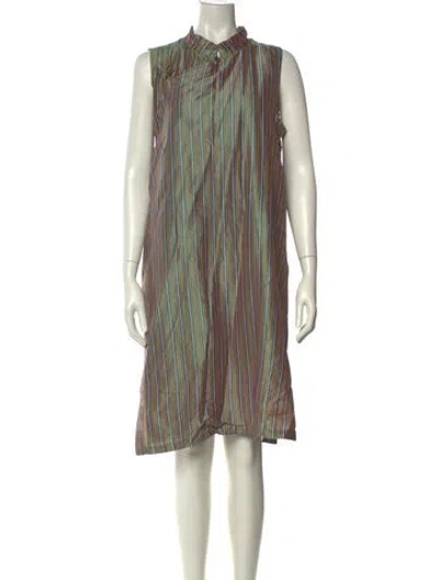 Pre-owned Dosa Silk Knee-length Dress In Green