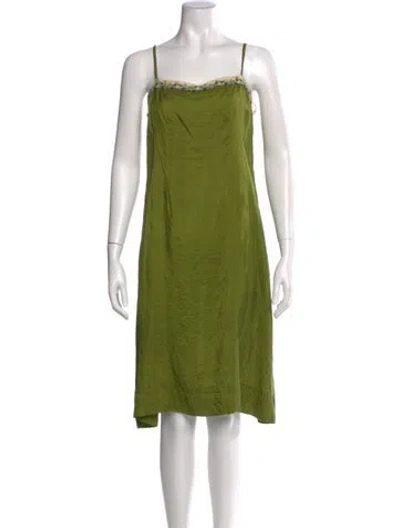 Pre-owned Dosa Silk Knee-length Dress In Green