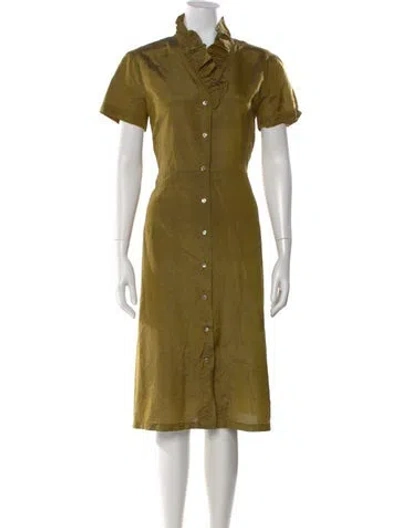 Pre-owned Dosa Silk Knee-length Dress In Green