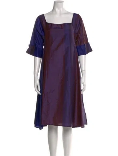 Pre-owned Dosa Silk Knee-length Dress In Purple