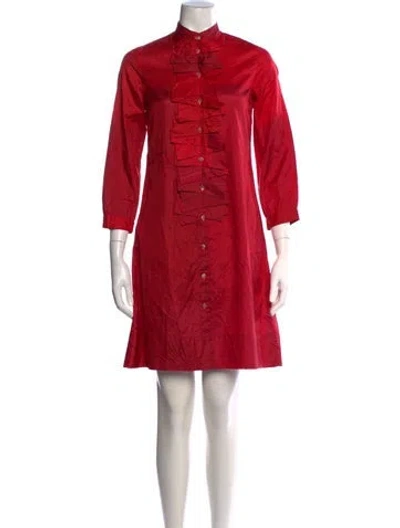 Pre-owned Dosa Silk Knee-length Dress In Red