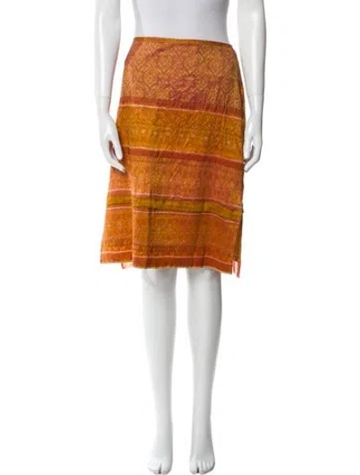 Pre-owned Dosa Silk Knee-length Skirt In Orange
