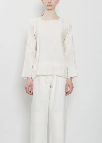 Dosa Silk Linen Tunisian Top In White