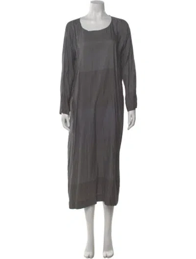 Pre-owned Dosa Silk Long Dress In Gray
