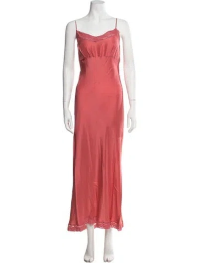 Pre-owned Dosa Silk Long Dress In Pink