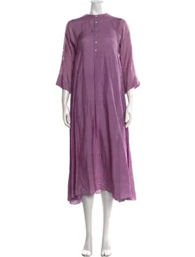 Pre-owned Dosa Silk Long Dress In Purple