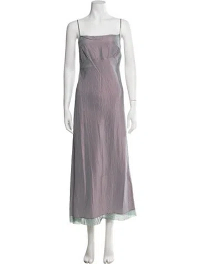 Pre-owned Dosa Silk Long Dress In Purple