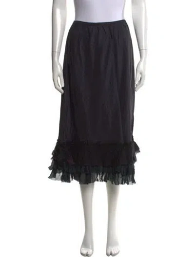 Pre-owned Dosa Silk Long Skirt In Black
