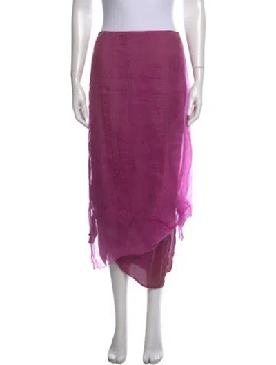 Pre-owned Dosa Silk Long Skirt In Purple
