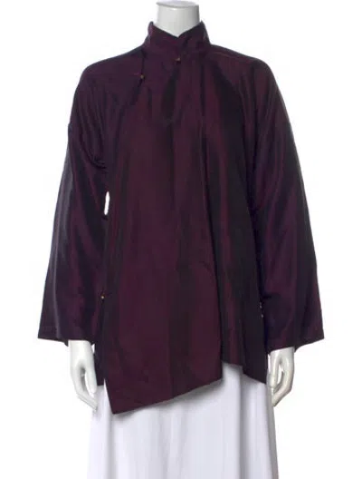 Pre-owned Dosa Silk Long Sleeve Blouse In Purple